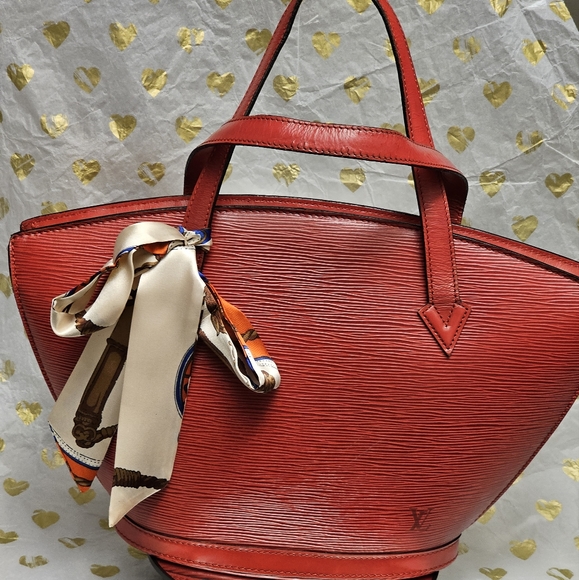Authentic Louis Vuitton Red Epi Saint Jacques Handbag - Picture 3 of 15